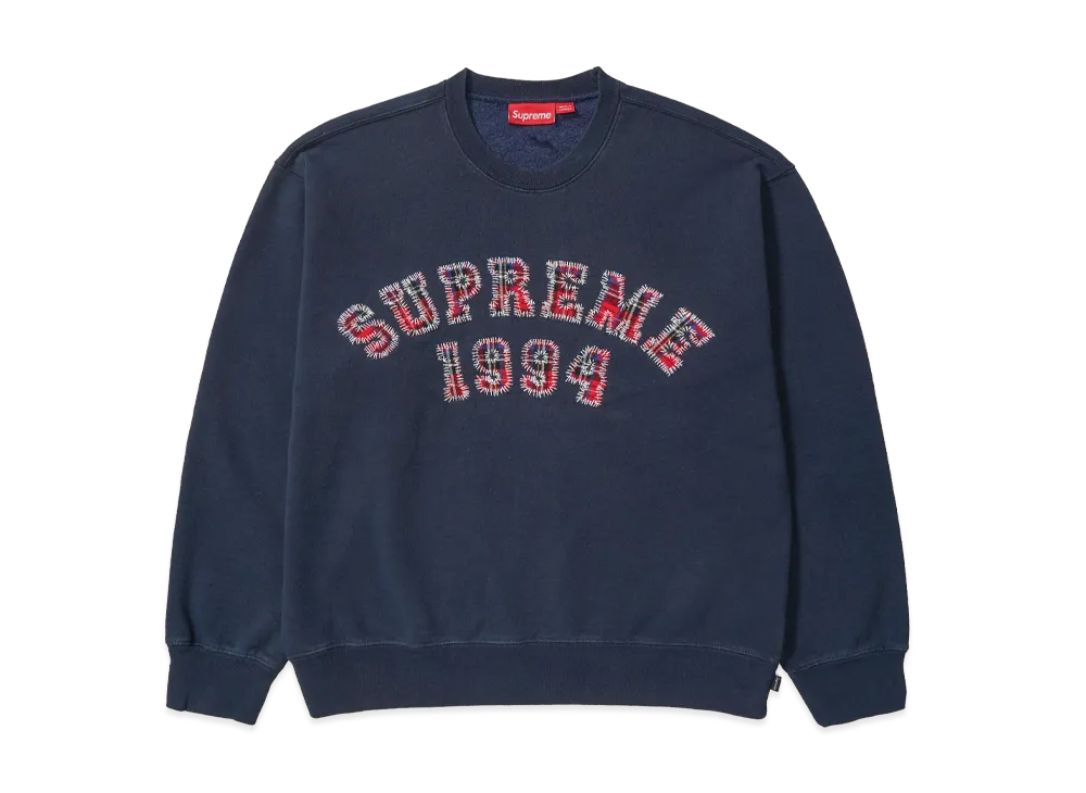 Supreme Plaid Arc Crewneck "Navy"