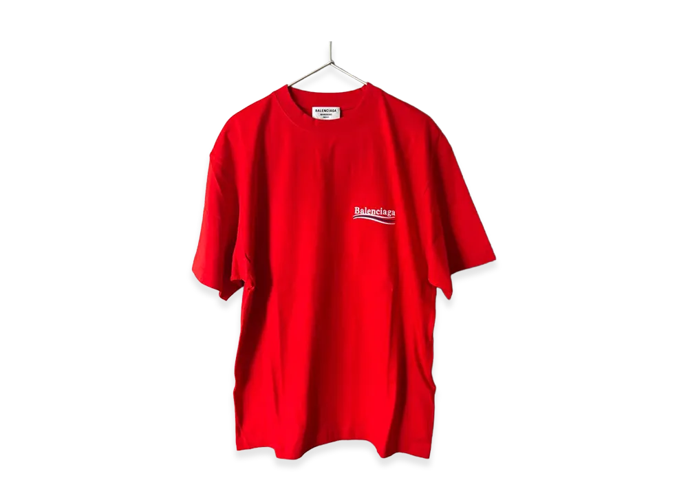 BALENCIAGA 22AW Political Campaign T-Shirt Large Fit "Red"