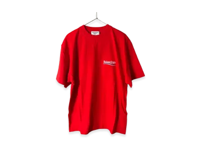 BALENCIAGA 22AW Political Campaign T-Shirt Large Fit "Red"