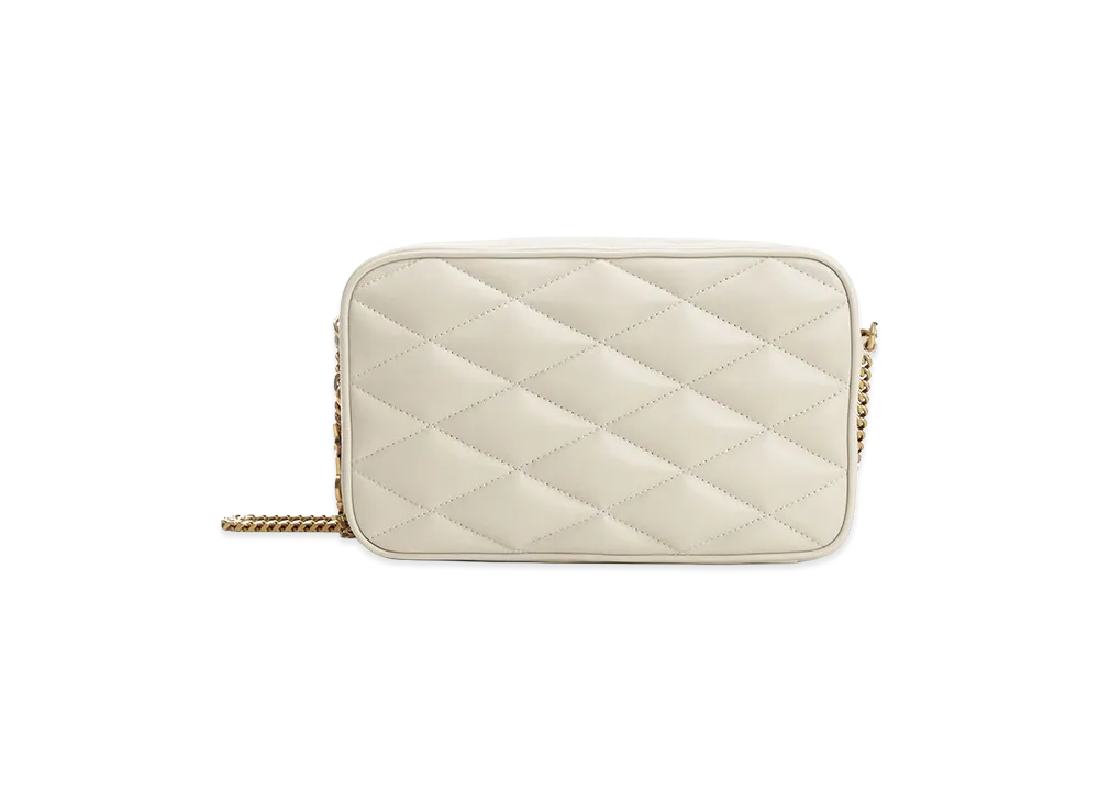 Saint Laurent Women's Quilted Leather Camera Bag "White"