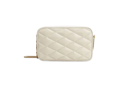 Saint Laurent Women's Quilted Leather Camera Bag "White"