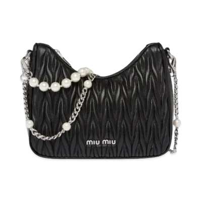 MIU MIU Materassenapa Leather Shoulder Bag "Black"
