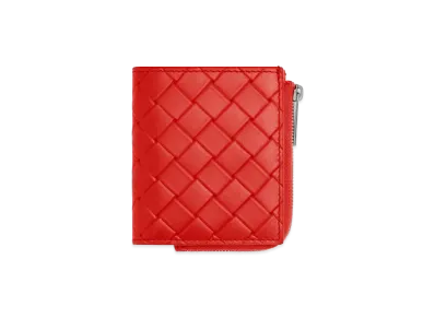 Bottega Veneta Intrecciato Stamp Bi-fold Wallet "Cherry Tomato"