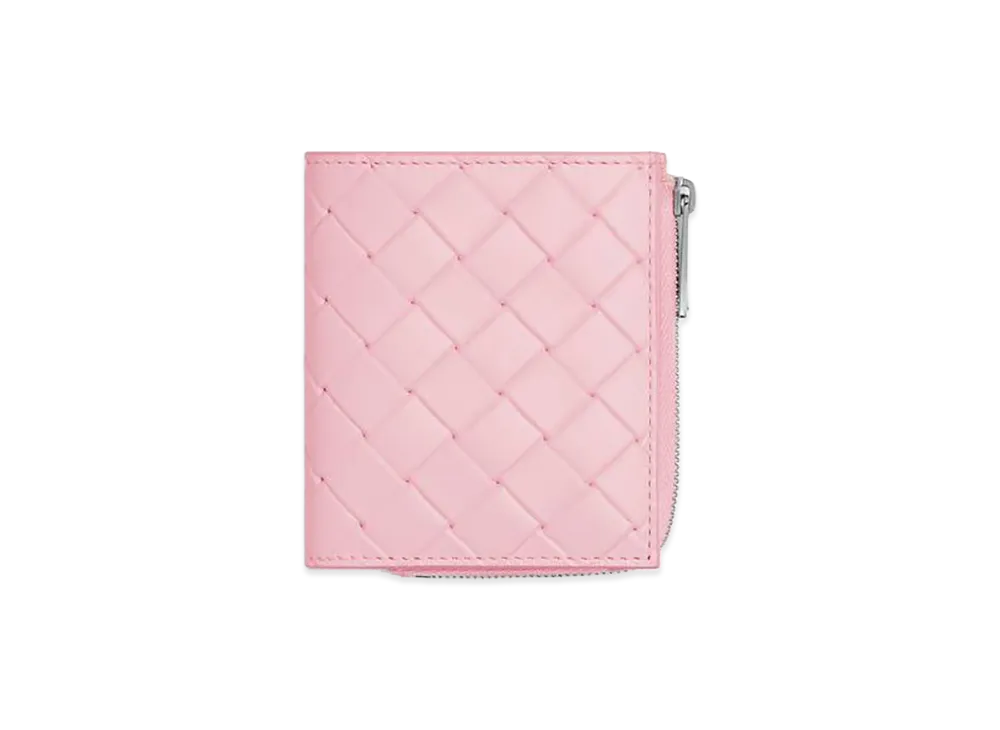 Bottega Veneta Intrecciato Stamp Bi-fold Wallet "Rose"