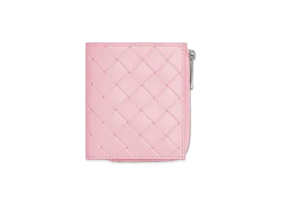 Bottega Veneta Intrecciato Stamp Bi-fold Wallet "Rose"