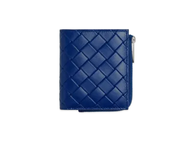 Bottega Veneta Intrecciato Stamp Bi-fold Wallet "Royal Blue"