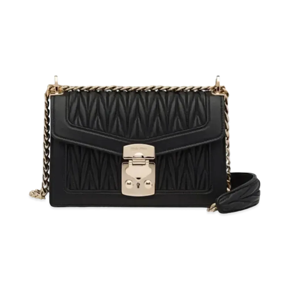 MIU MIU Miu Confidential Materasse Leather Bag "Black"