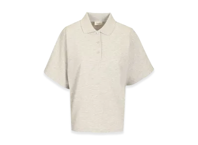 Saint Laurent Women's Oversized Polo Shirt "Light Gray"