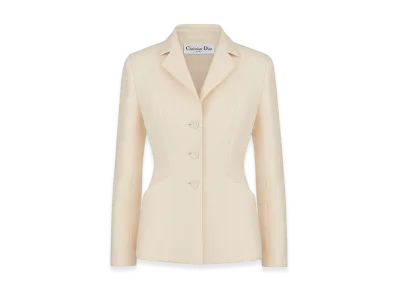 Dior Women's 30 Montaigne Bar Jacket Single Breasted Wool Silk "White"