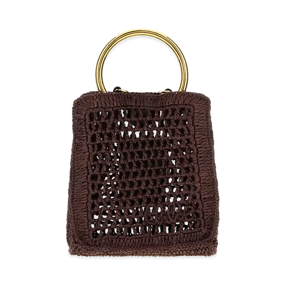 Chloe Women's Raffia Summer Banana Handbag "Purple"