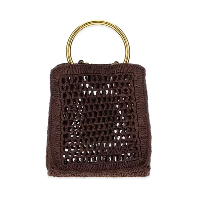 Chloe Women's Raffia Summer Banana Handbag "Purple"
