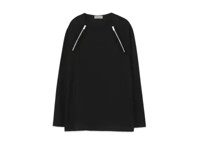 Yohji Yamamoto Pour Homme 30/-CORMA PLAIN STITCH ZIP FASTENER LONG SLEEVES "Black"