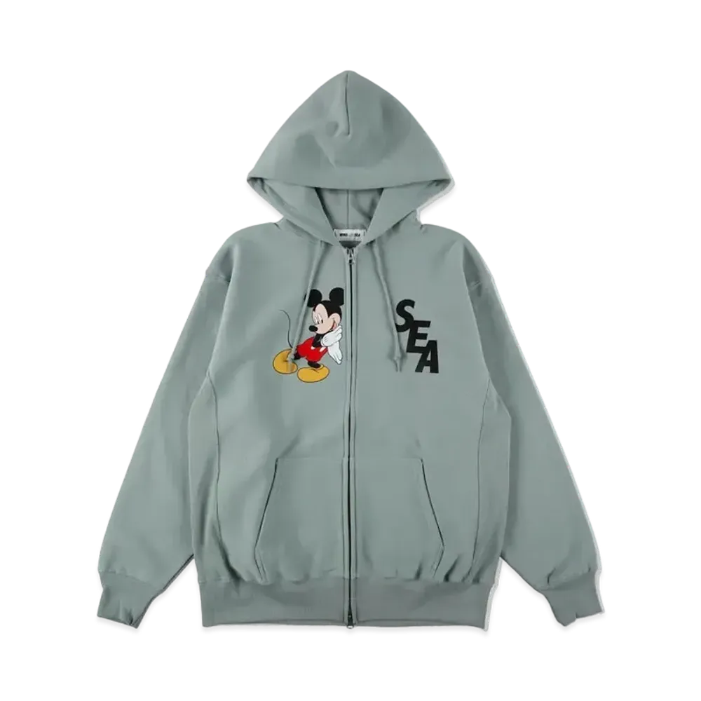 WIND AND SEA Mickey / Zip-Up Hoodie "Green"