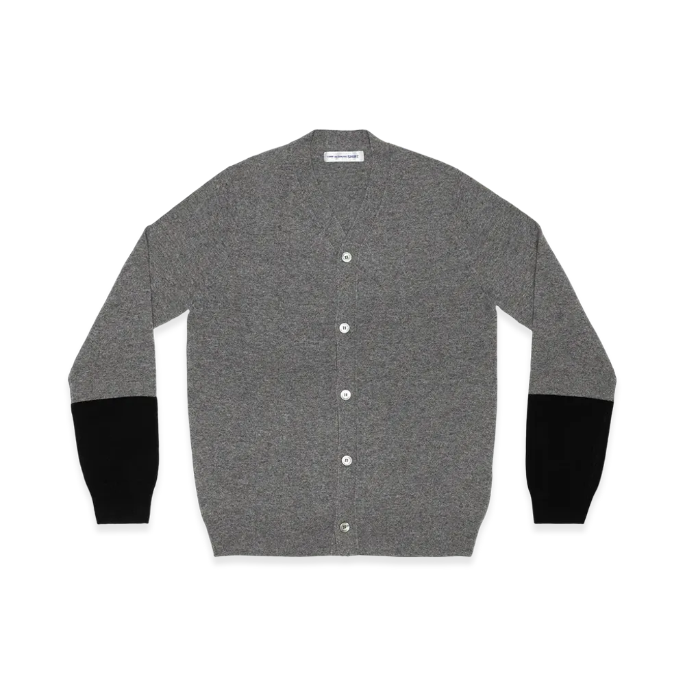 COMME des GARCONS SHIRT Cardigan V Neck "Top Grey/Black"