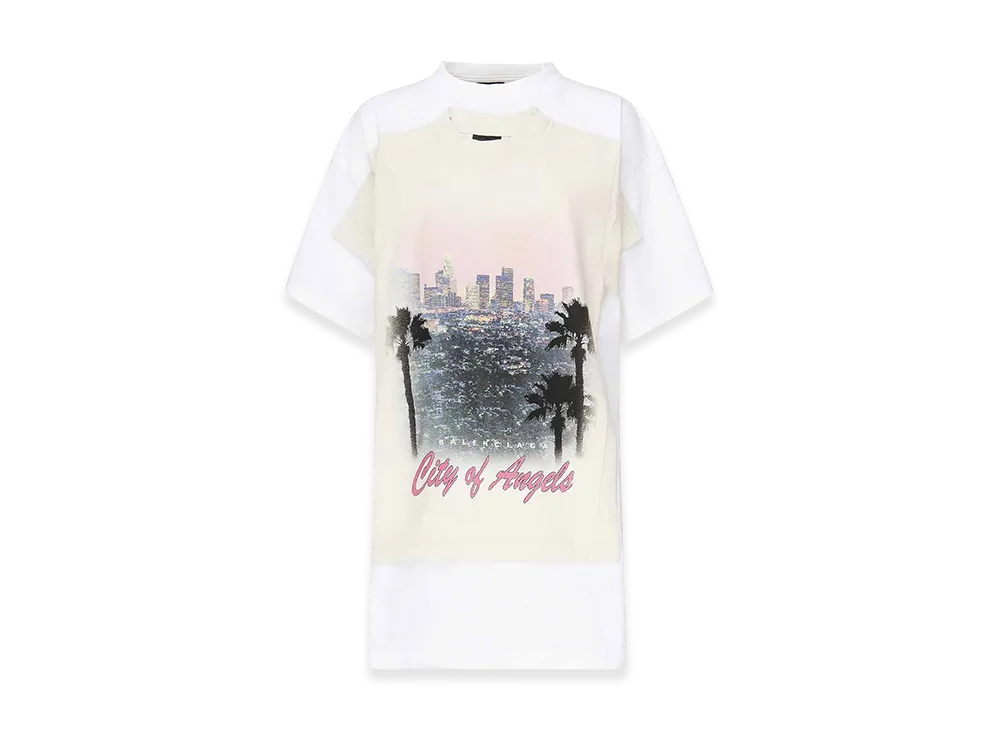 BALENCIAGA Women's City Of Angels T-Shirt Dress "White"
