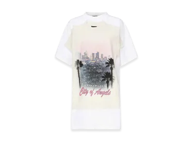 BALENCIAGA Women's City Of Angels T-Shirt Dress "White"