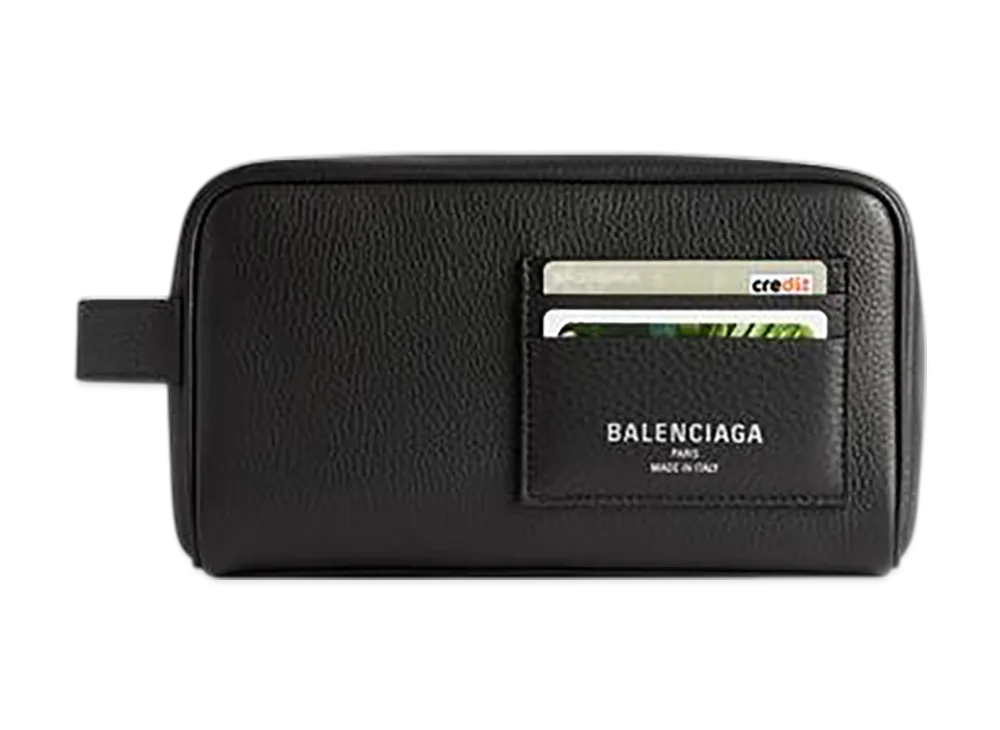 BALENCIAGA Credit Toiletry Pouch "Black"