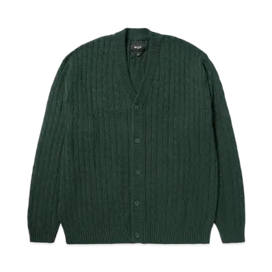 HUF Winter 24 TT Jacquard Cardigan "Hunter Green"