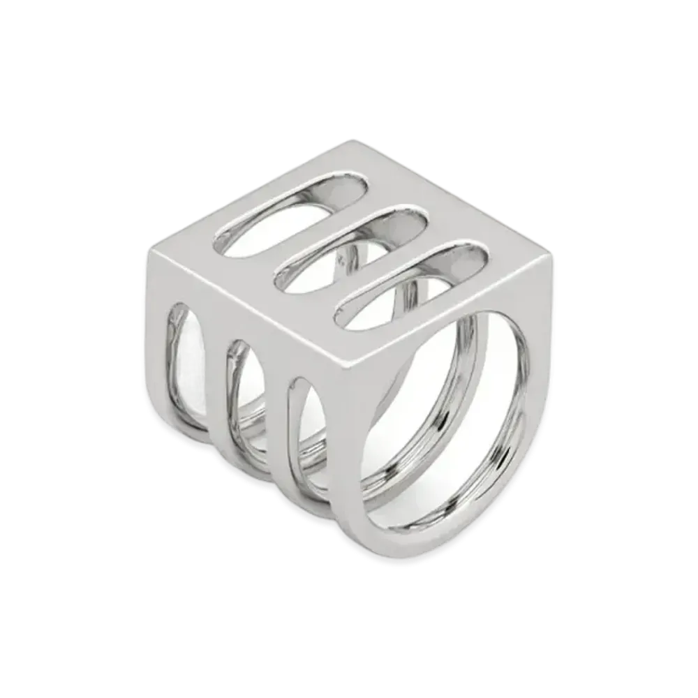 TOMWOOD Cage Ring Triple "Silver"