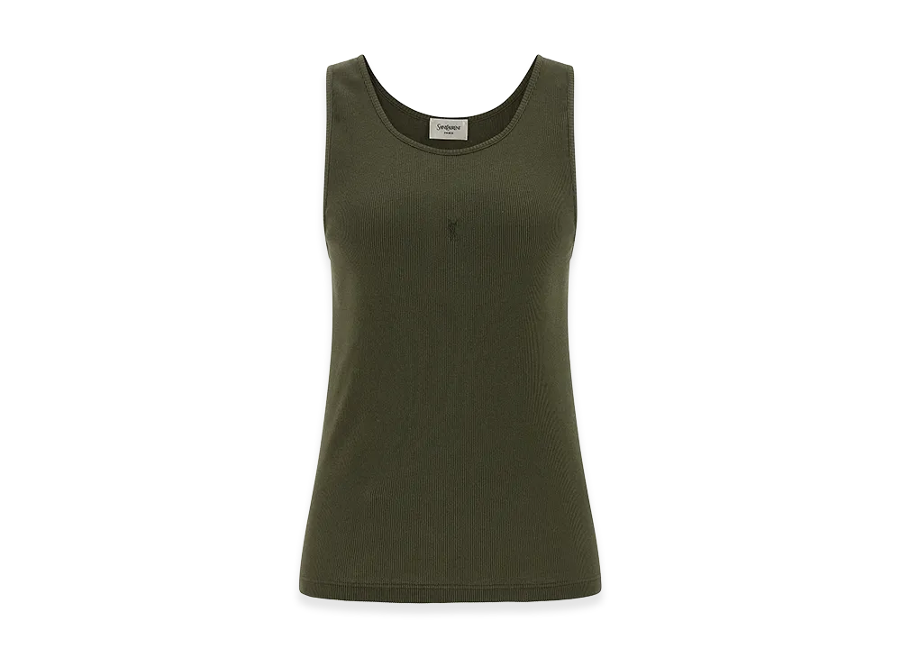 Saint Laurent Women's Cassandre Tank Top "Green"