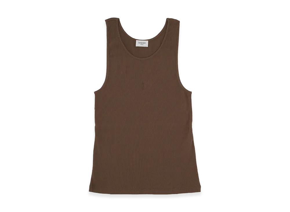 Saint Laurent Women's Cassandre Tank Top "Brown"