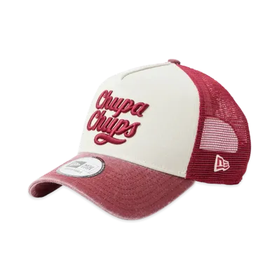 NEW ERA 9Forty A-Frame Trucker Chupa Chups Italian Wash "Scarlet/Chrome"