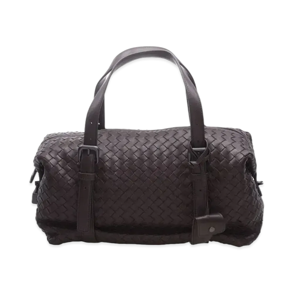 Bottega Veneta Lambskin Hand Bag "Dark Brown"