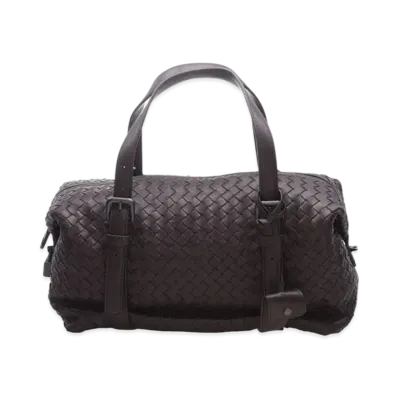 Bottega Veneta Lambskin Hand Bag "Dark Brown"
