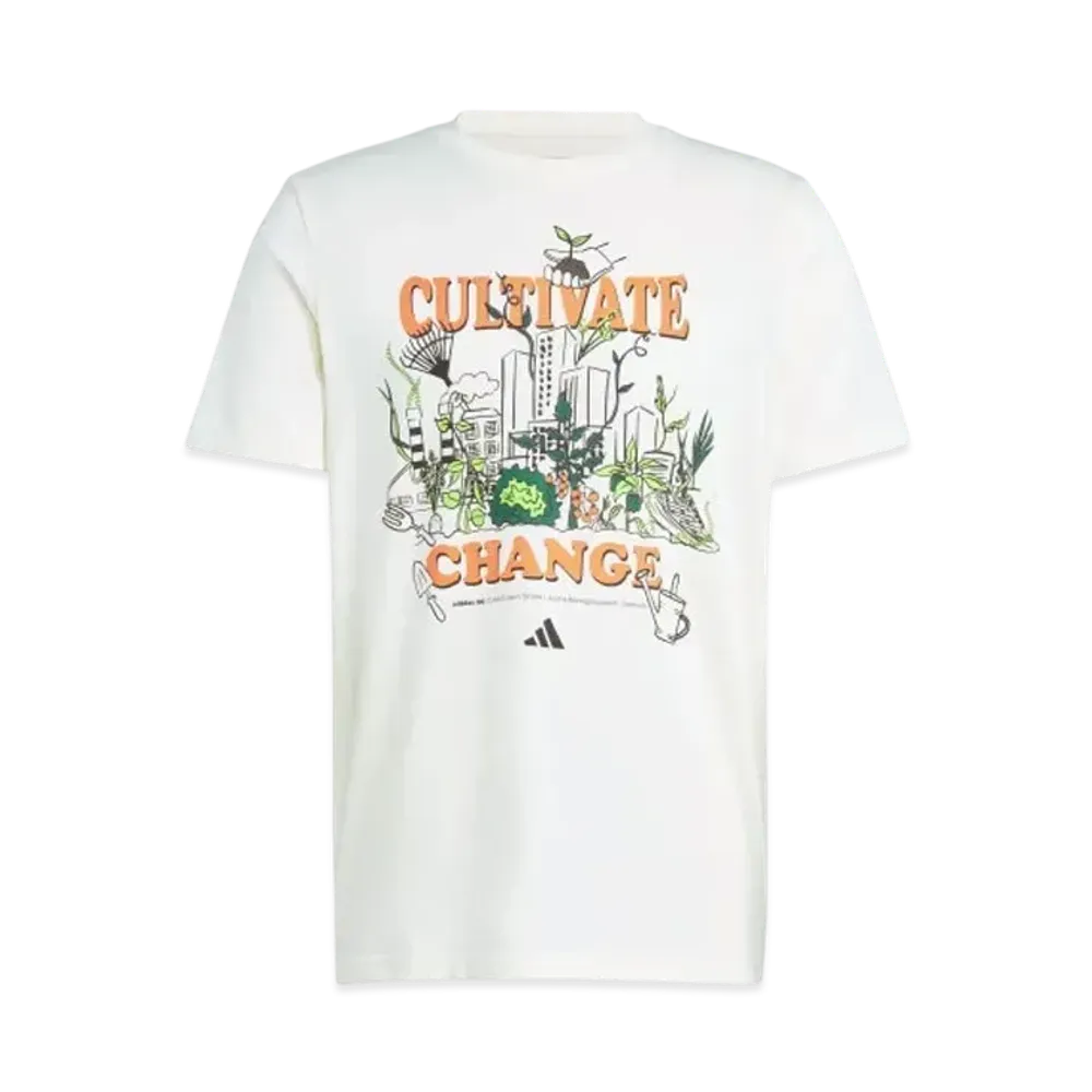 adidas Running Earth Day Graphic Short Sleeve T-Shirt "Ivory"