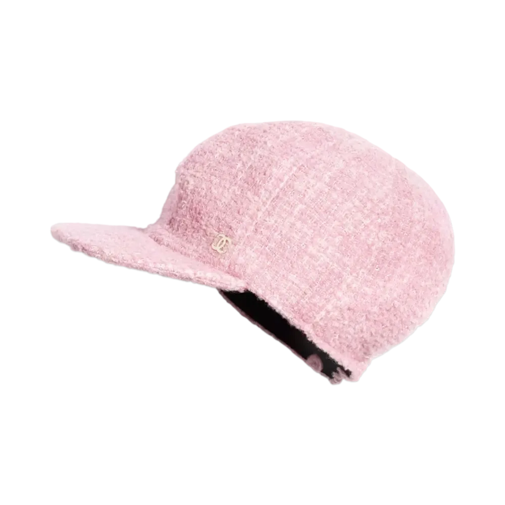 CHANEL Cap Alpaca & Cotton Tweed "Pink/Ecru/Gold/Silver"