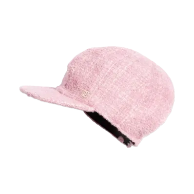 CHANEL Cap Alpaca & Cotton Tweed "Pink/Ecru/Gold/Silver"