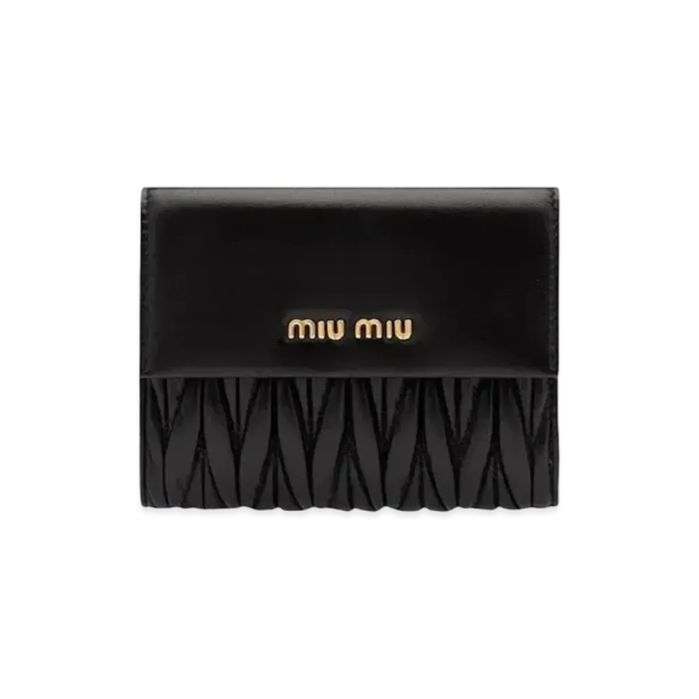 MIU MIU Materasse Leather Wallet "Black"