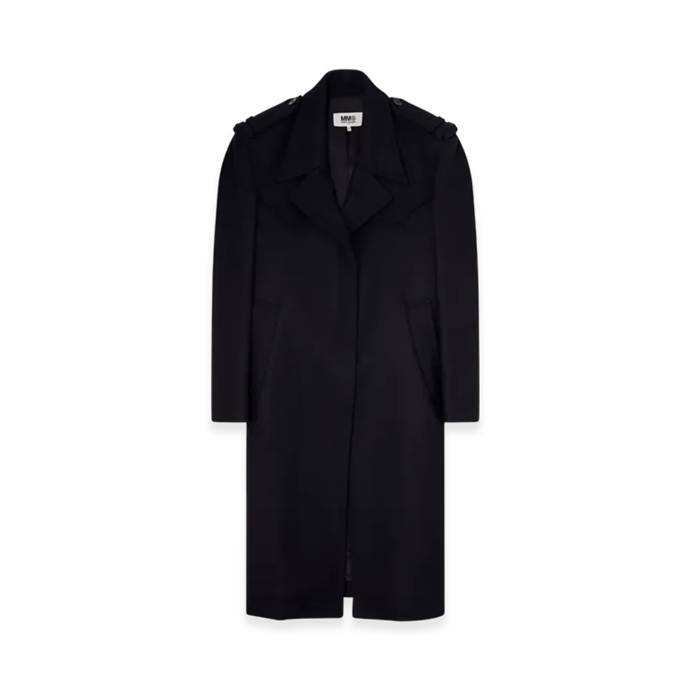 MM6 Maison Margiela Women's Felted Wool Coat "Black"