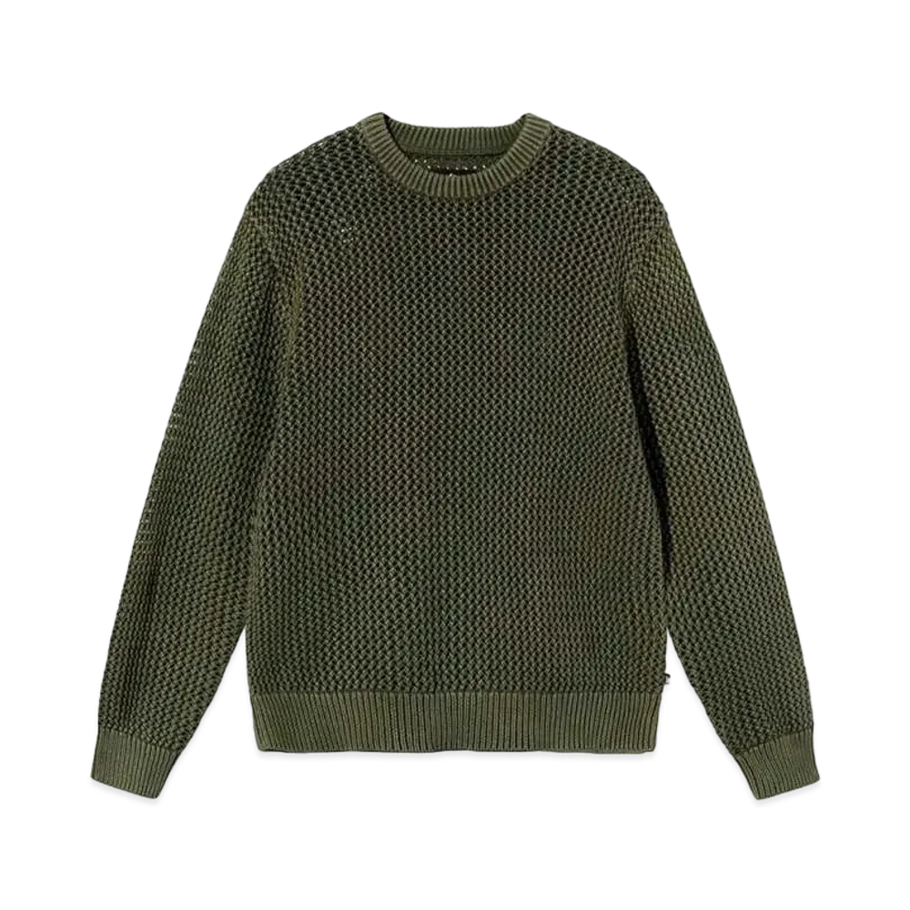 Stussy PIGMENT DYED LOOSE GAUGE SWEATER "Dark Olive"