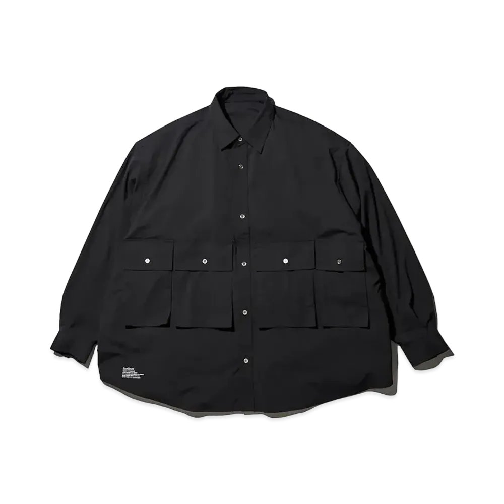 FreshService Micro Typewriter Flap Pocket L/S Shirt "Black"