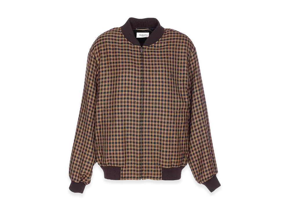 Saint Laurent Women's Wool Cassandre Bomber Jacket "Brown"