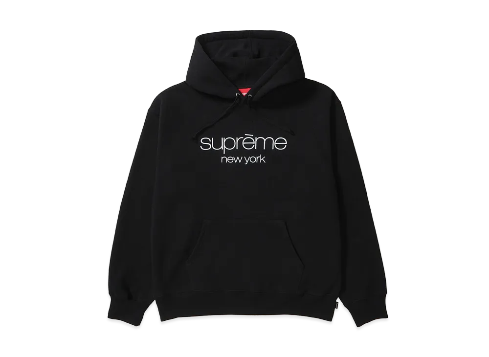 Supreme Classic Logo Hooded Sweatshirt "Black"