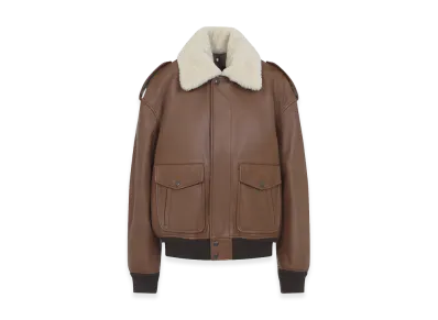 Saint Laurent Women's Aviator Bomber Jacket "Brown"