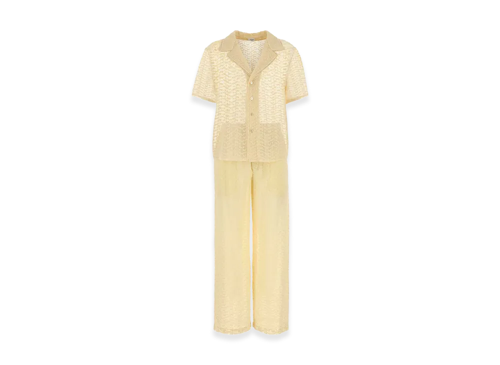 Saint Laurent Women's Pastel Cotton Blend Pyjama Set "Yellow"