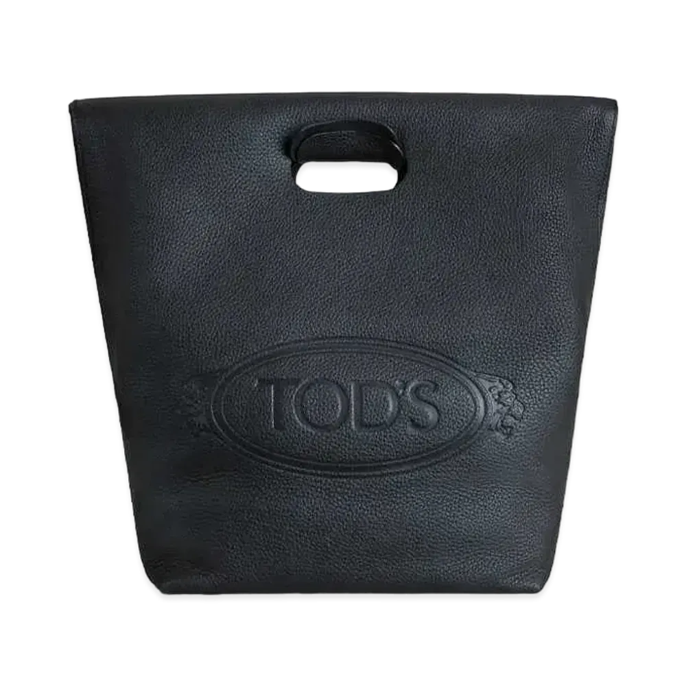 TOD'S Shopping Tote In Leather Medium "Black"