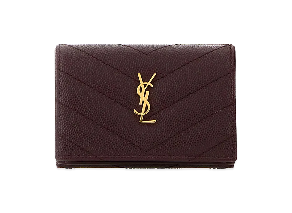 Saint Laurent Women's Plum Leather Wallet "Bordeaux"