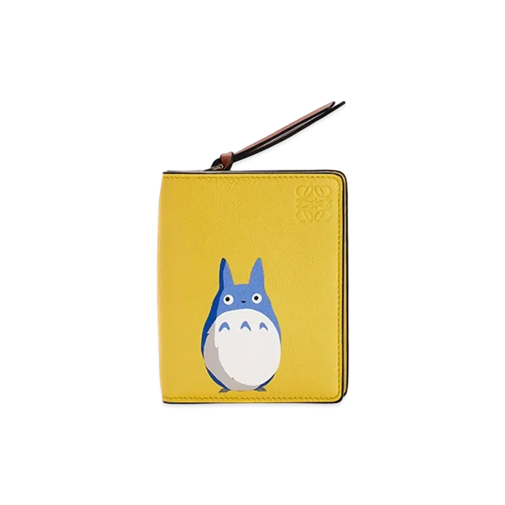 LOEWE x My Neighbor Totoro Compact Zip Wallet In Classic Calfskin "Yellow"
