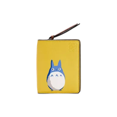 LOEWE x My Neighbor Totoro Compact Zip Wallet In Classic Calfskin "Yellow"