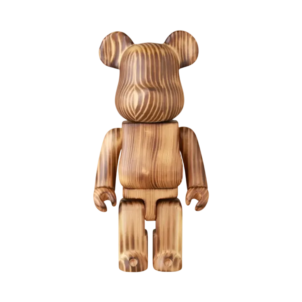 MEDICOM TOY "BEARBRICK" Karimoku Burn Wood 400%