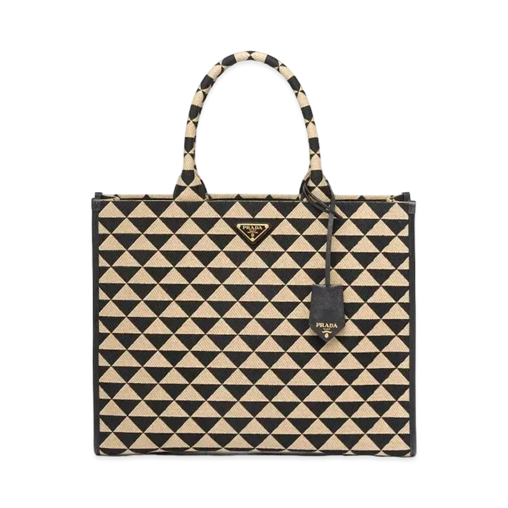 PRADA Prada Shymbol Jacquard Fabric Large Handbag "Black/Beige"
