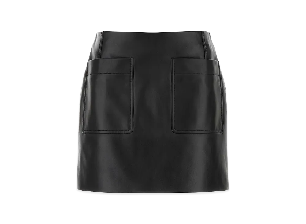 Bottega Veneta Women's Leather Mini Skirt "Black"