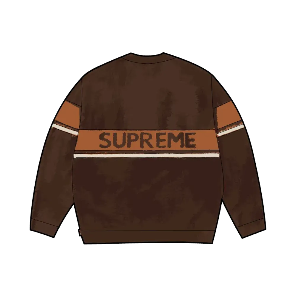 Supreme Brushed Stripe Sweater "Dark Brown"