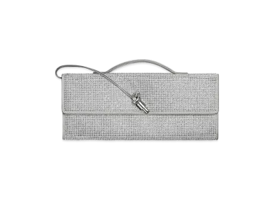 Bottega Veneta Andiamo Clutch Bag "White Moonlight/Silver"