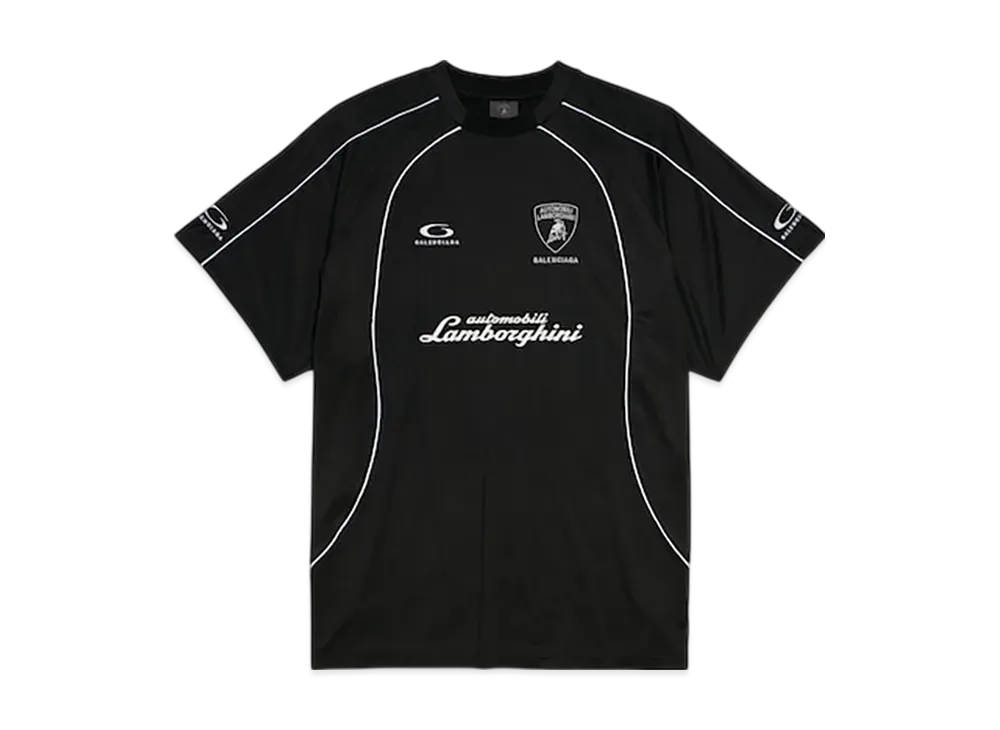 BALENCIAGA Automobili Lamborghini Men's Oversized Soccer T-Shirt "Black"