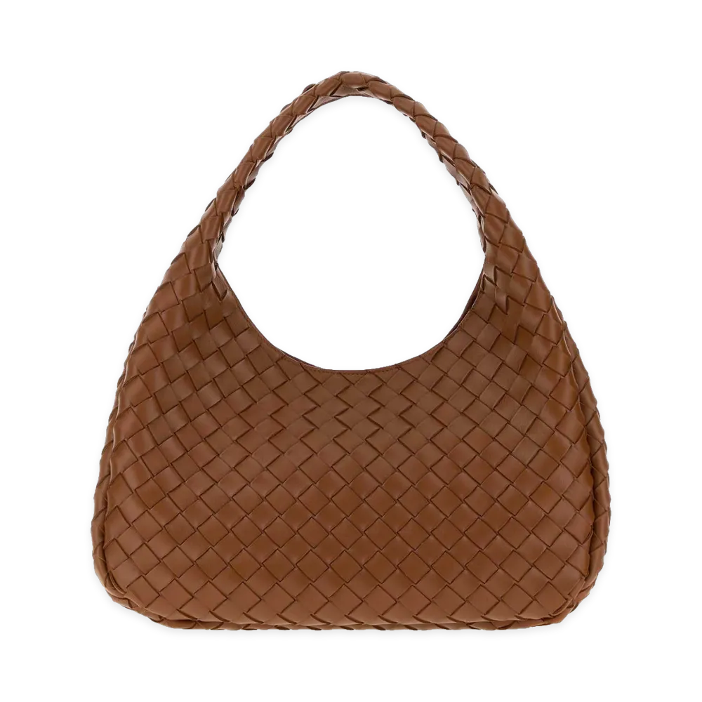 Bottega Veneta Women's Caramel Leather Campana Shoulder Bag "Tannin"